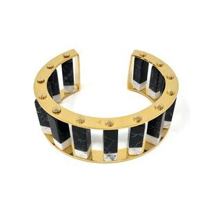Lele Sadoughi Column Slider Cuff Black/ White